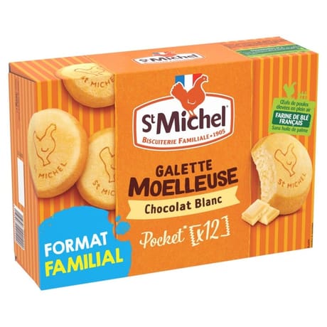 Galette moelleuse chocolat  blanc stm format familial 360g