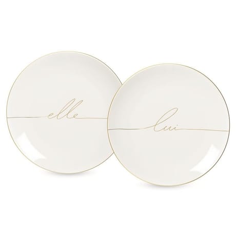 Coffret 2 assiettes dessert 19cm elle&lui assortis