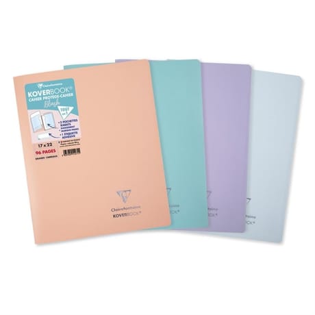 Clairefontaine cahier kbook 17x22 cm seyes opaque coloris assortis