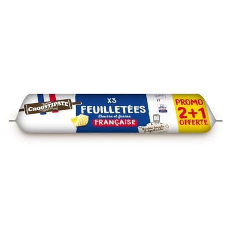 Croustipâte pâte feuilletée beurre & farine lot 2+1 offerte 690g