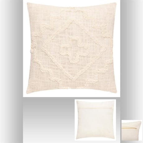 Coussin tuft inca  40x40cm ivoire