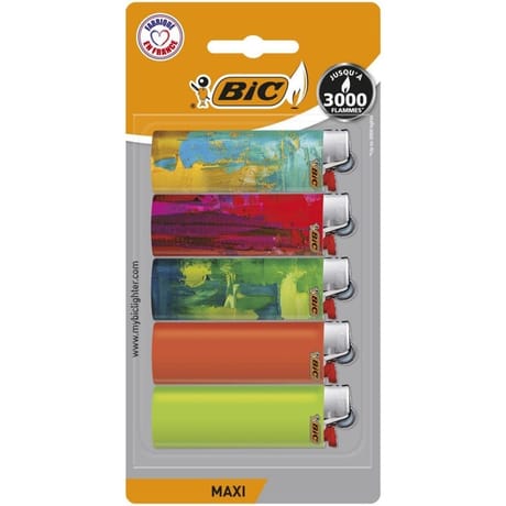 Bic maxi briquets à pierre édition limitée couleurs assorties x5