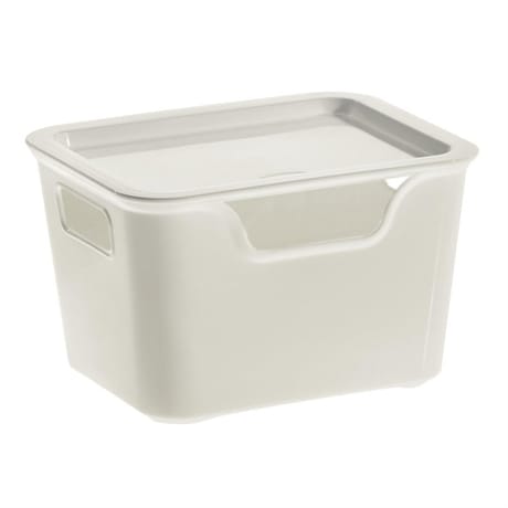 Nouveaute box bella 1.9l blanc métal avec couvercle