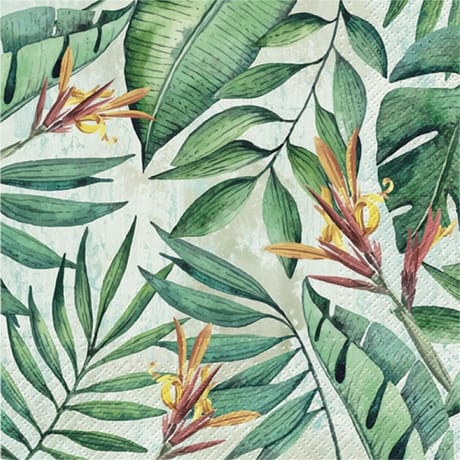 20 serviettes 33x33cm tropical garden