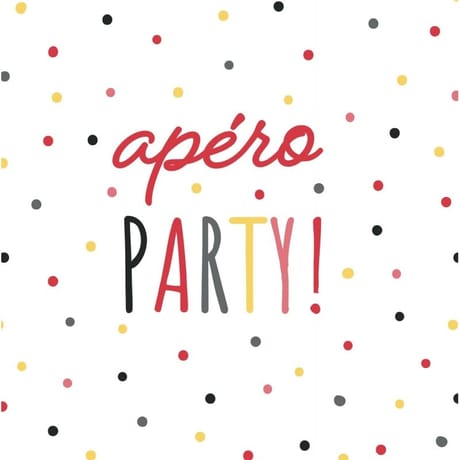 20 serviettes 25x25cm apero party multicolore