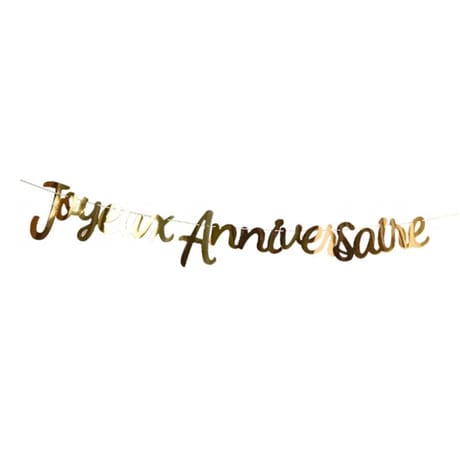 Guirlande joyeux anniversaire or brillant 2m50