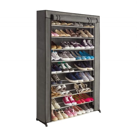 Meuble a chaussures avec housse en toile pour 50 paires 91x24x140