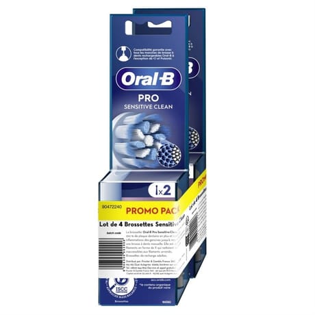 Oral-b pro sensitive clean brossettes pour brosse à dents x4