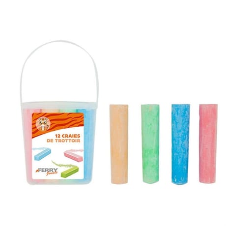 12 craies de trottoir en boite plastique