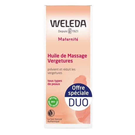 Weleda huile de massage vergetures 2x100ml