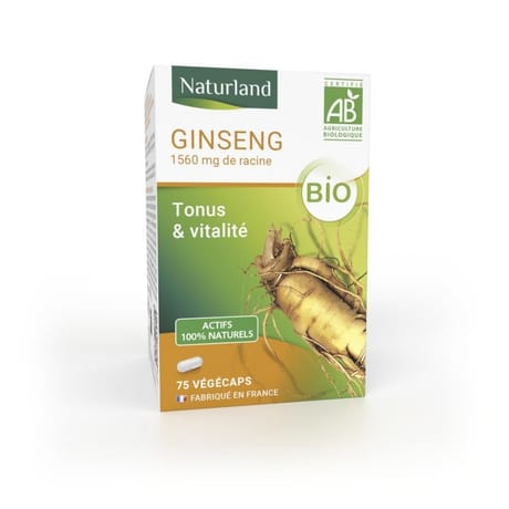 Naturland ginseng gelules bio x75