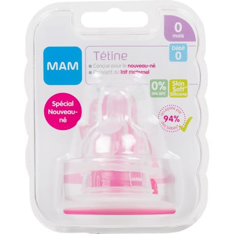 Mam tétine anatomique debit 0 extra lent siliconeX2
