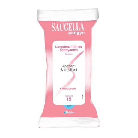 Saugella lingettes poligyn x 15