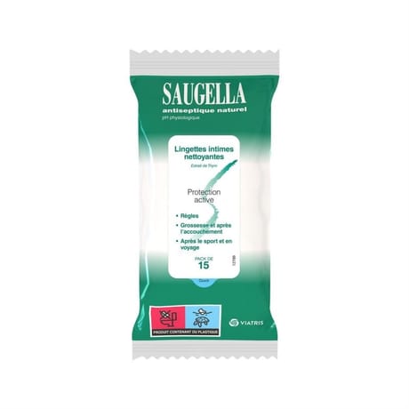 Saugella lingettes antiseptiques x 15