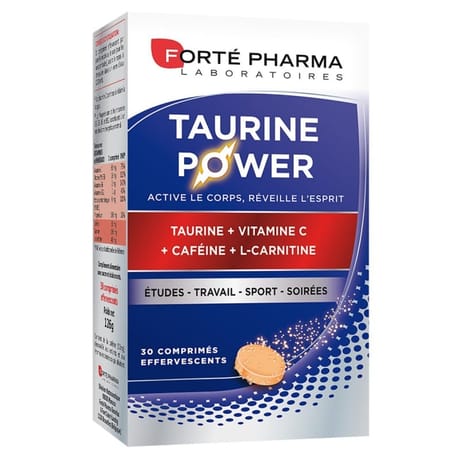 Forté pharma comprimé effervescent énergie taurine power x30