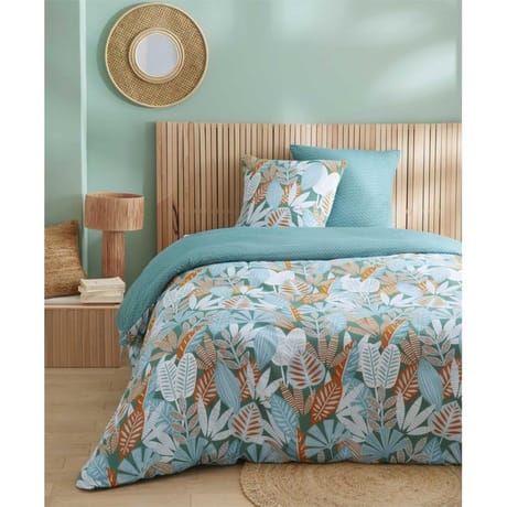 Parure housse de couette 260x240 + 2 taies 63x63 havana