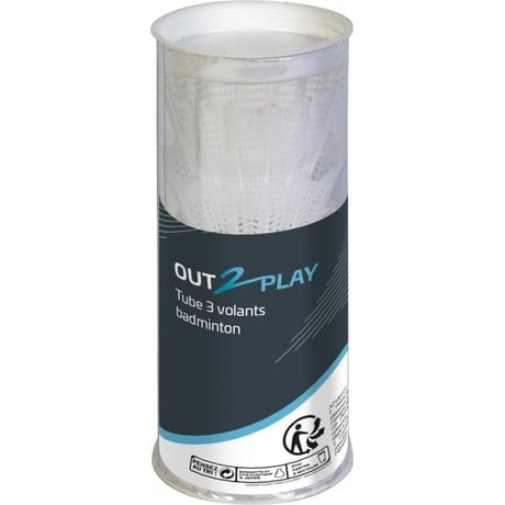 Tube 3 volants badminton blancs