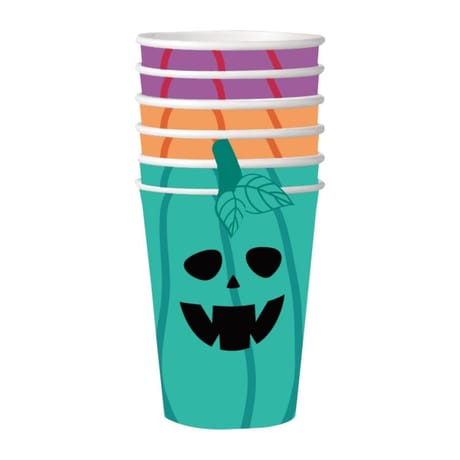 12 gobelets en carton diy halloween citrouille 25cl