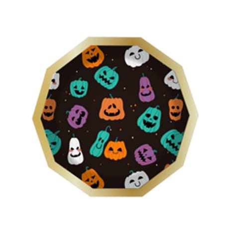 10 assiettes forme en carton halloween citrouille 23cm