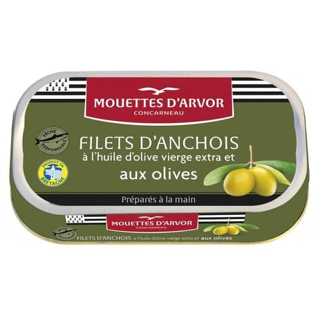Les Mouettes d'Arvor filets anchois aux olives à l'huile d'olive 69g