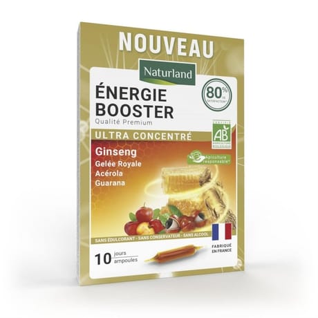 Naturland energie booster bio ampoules de 100ml x10