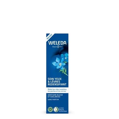 Weleda soin yeux et lèvres redensifiant gentiane bleue et edelweiss 10ml