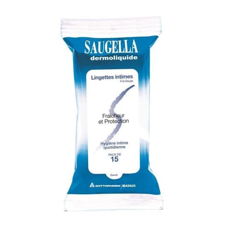 Saugella lingettes dermoliquide x 15