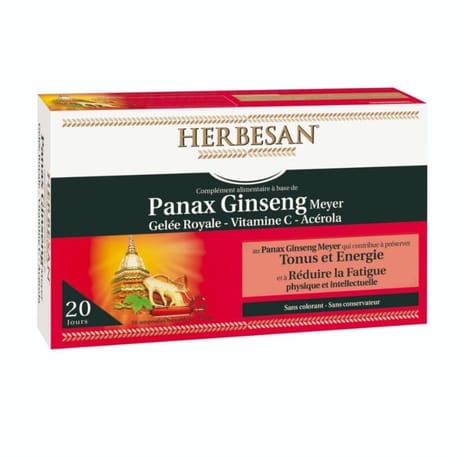 Herbesan ginseng gelée royale - 20 ampoules de 15ml