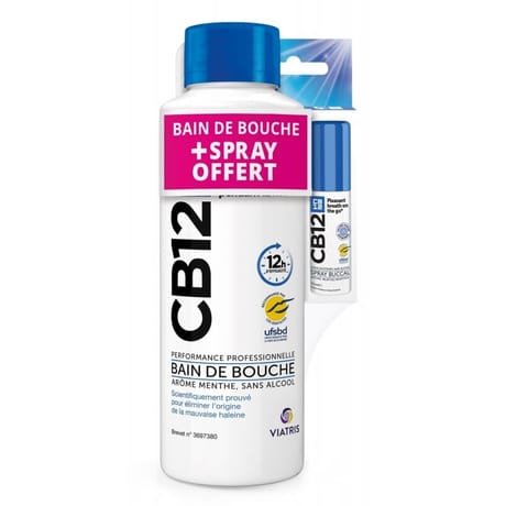 Cb12 bain de bouche 500ml + spray 15ml offert x1