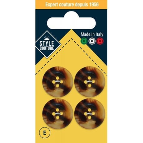 Boutons tailleur écaille 20mm x4 Style Couture