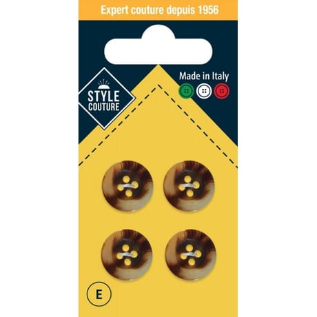 Bouton tailleur écaille 15mm x4 Style Couture