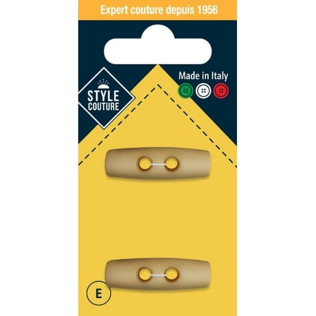 Boutons bûchette wood 31mm x2 Style Couture
