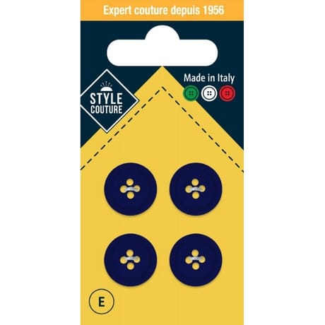 Boutons tailleur marine 15mm x4 Style Couture
