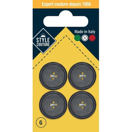 Boutons tailleur gris mat 20mm x4 Style Couture