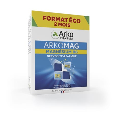 Arkopharma magnesium/vitamine b6 nervosite et fatigue gelules x120