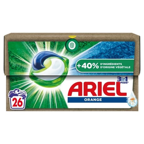 Ariel 3en1 pods lessive huile essentielle d'orange 26 doses 0.647kg