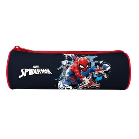 Trousse scolaire ronde spiderman bleu