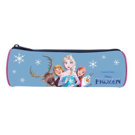 Trousse scolaire ronde la reine des neiges bleu