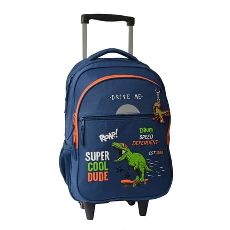 Sac à dos à roulettes dinosaure skate
