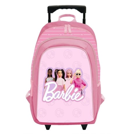 Sac à dos à roulettes barbie rose