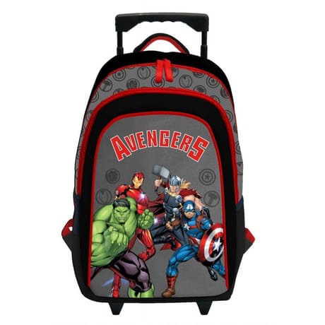 Sac à dos à roulettes avengers gris