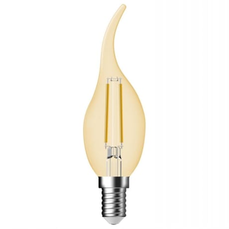Ampoule filament décorative verre ambre forme flamme coup de vent