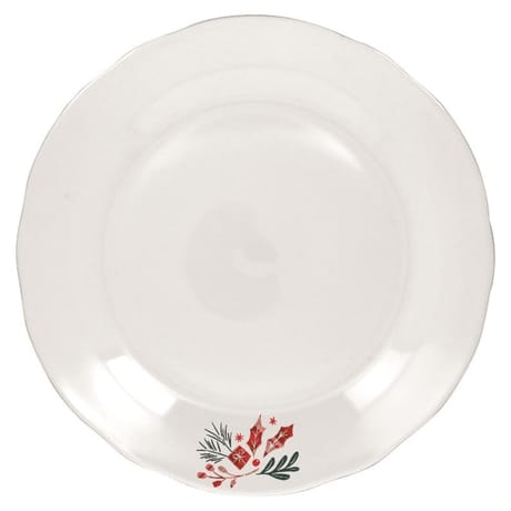 Assiette plate houx 26.5cm festonnee