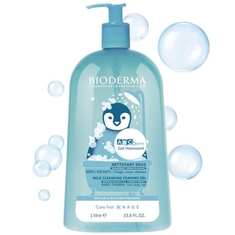 Bioderma abcderm gel moussant nettoyant doux 1l