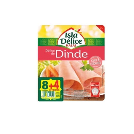 Isla Délice délice de dinde halal 8+4 tranches 360g
