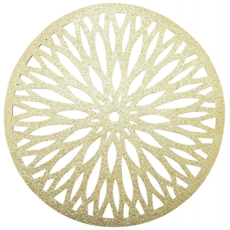 Set de table 32cm en feutrine rosage majestueuse or paillete