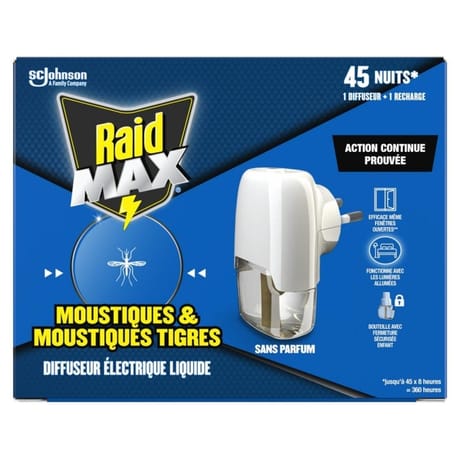 Raid max diffuseur électrique liquide 45 nuits