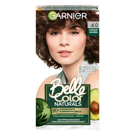 Garnier belle color naturals coloration permanente 4.0 châtain naturel