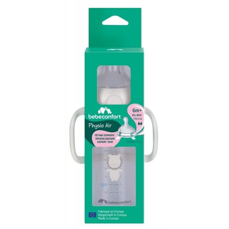 Biberon physio air à poignées 270ml sand  - Bébé Confort