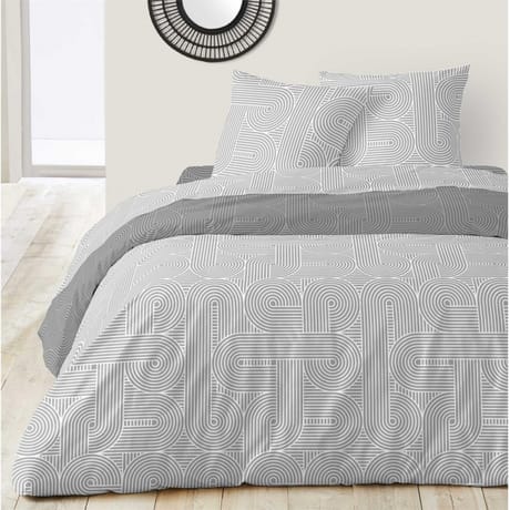 Parure housse de couette 200x200 + 2 taies 63x63 labyrinthe